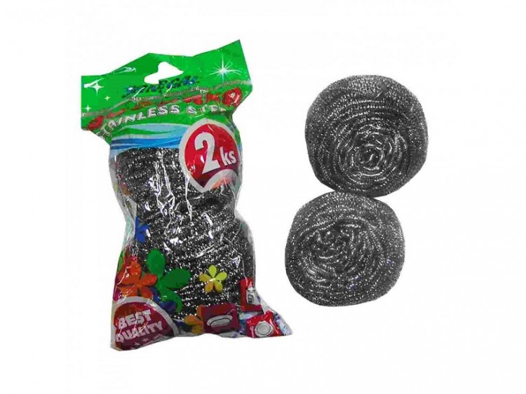 Drátěnka nerez niklová 2ks 40g Drátěnka nerez niklová 2ks 40g - Drogerie Kuchyň Drátěnky